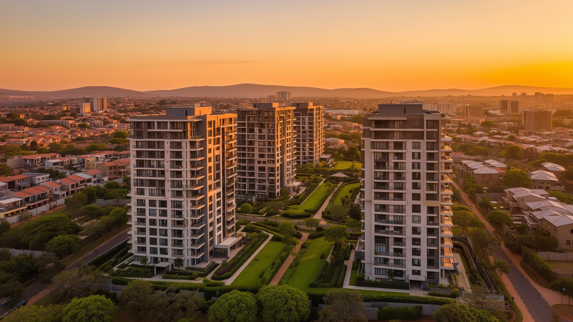 Johannesburg residential developments at golden hour